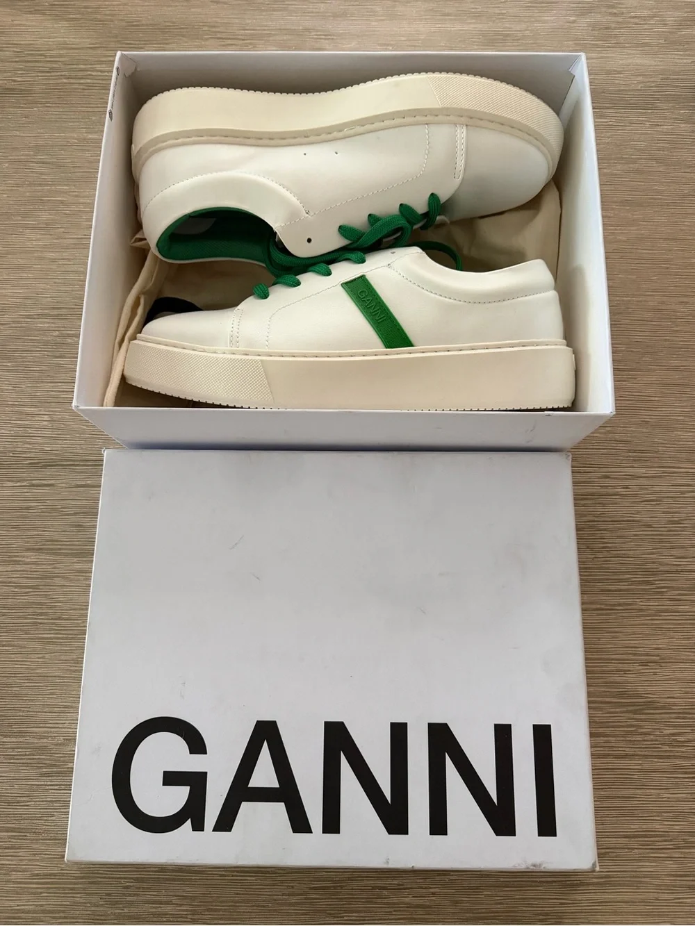Ganni White Leather Sneakers